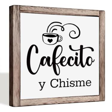 Imagem de XJCUG Placa De Bar Cafecito Y Chisme, Decoração Cafeteria Mexicana Para Cozinha E Estação, Decorações, 9,9 Polegadas