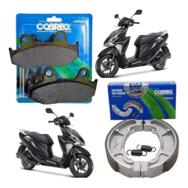 Imagem de Kit Pastilha e Lona Traseira para Elite 125 2019, Lead 110cc