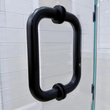 Imagem de MCOCOD Maçaneta de porta de chuveiro de 15.2 cm, puxador de dupla face com arruela de metal, substituição de maçaneta de vidro traseiro para portas de vidro de 5/40.6 cm, 3/20.3 cm e 1/5.1 cm (8-12 mm