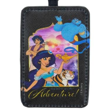 Imagem de Etiqueta Para Bagagem Preta Aladdin Personagens 10.5x7.5cm Disney