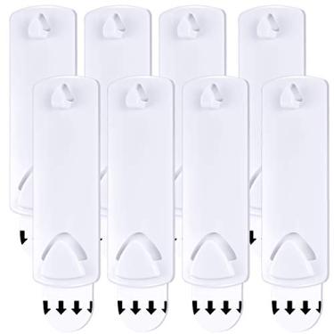 Imagem de 8 peças de cabides para quadro de imagens, ganchos para pendurar sem danos, ganchos de parede, gancho adesivo de dente de serra, ganchos autoadesivos, kit de pendurar sem danificar as paredes