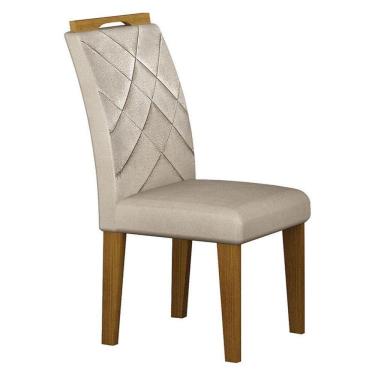 Imagem de Cadeira Para Mesa De Jantar Larissa New Mdf Freijó Joli Palha - Leifer Móveis
