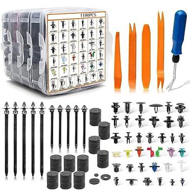 Imagem de CIADAZ 1295 PCS Clipe retentor de carro e kit de fixadores de plástico 38 tamanhos Conjunto de rebites de pino de pressão automotivo Clipe de pára-choque com removedor de fixadores Caixa de armazename