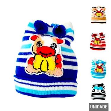 Imagem de Touca Infantil Poliéster Unissex Pompom - Tudo em Caixa - Genérico