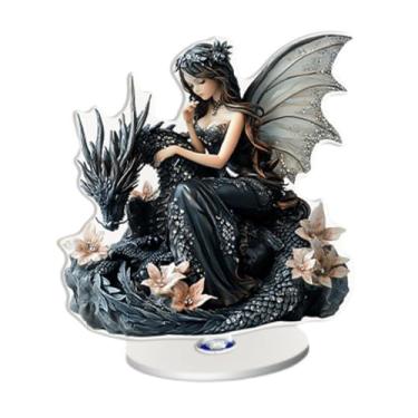 Imagem de Ｂｅｓｇａ Enfeite de mesa de fada, decoração de mesa, base giratória 360°, placa de acrílico plana 2D, ornamento decorativo para mesa central de casa