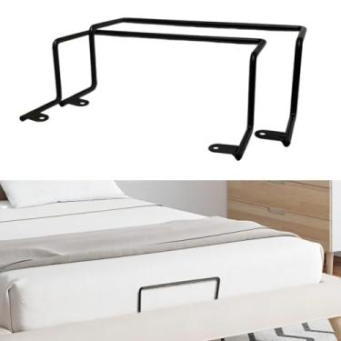 Imagem de ANTEISI Suporte de colchão de metal preto em forma de Z para estrutura de cama – pacote com 2 rolhas deslizantes para colchão (28 x 18 x 9 cm), barra de retenção antiderrapante para evitar que o