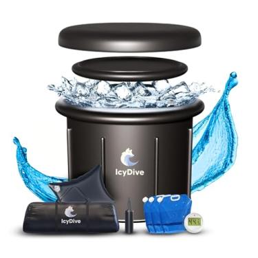 Imagem de Banheira de gelo portátil XL de 17 peças para adultos - 270 litros, banheira de imersão a frio de 5 camadas com refrigerador de água incluído e termômetro, banheira de gelo inflável com capacidade de