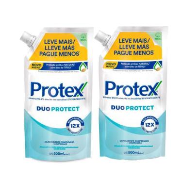 Imagem de Kit 2 Sabonete Líquido Protex Duo Protect Refil 500ml Leve Mais Por Me