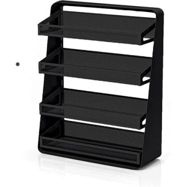 Imagem de Organizador De Malha De Metal Sck De 3 Andares E 4 Andares, Organizador De Bancada Em Camadas Para Latas, Biscoitos, Vegetais De Frutas, Organizador De Perfume Para Cozinha, Banhe, Black, 3-Tier