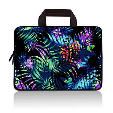 Imagem de RUYIDAY Bolsa para laptop 14 15 15,4 15,4 15,6 polegadas, capa protetora para computador, capa de neoprene macia para transporte para Dell, Lenovo, Toshiba, HP, Chromebook, ASUS, Acer (folhas