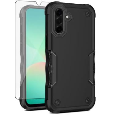 Imagem de Asuwish Capa de celular para Samsung Galaxy A26 5G com protetor de tela de vidro temperado, híbrida, fina, resistente, à prova de choque, rígida, protetora, resistente, acessórios móveis A 26 26A LTE
