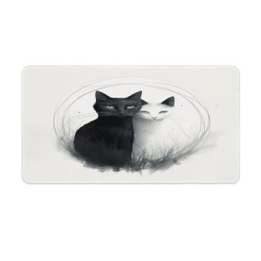 Imagem de Mouse pad dois gatos abraçando impressão computador mesa tapete gamer mouse pad para jogos de escritório em casa
