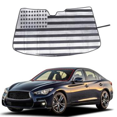 Imagem de Para-brisa dianteiro compatível com Infiniti Q50 2013-2022, protetor de viseira de sol dobrável bloqueia raios UV, mantenha o refrigerador do seu carro 1 peça (estilo C)