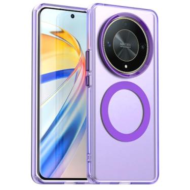 Imagem de Compatível com Honor X9b, capa magnética à prova de choque, compatível com Honor Magic6 Lite / X50 capa roxa