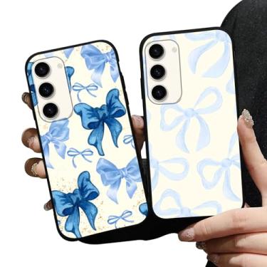 Imagem de Zrutru Pacote com 2 capas de telefone elegantes com laço preppy para Samsung Galaxy S23 5G, capa bonita da moda, feminina, estampa de laço de paixão, capa de proteção à prova de choque para Samsung