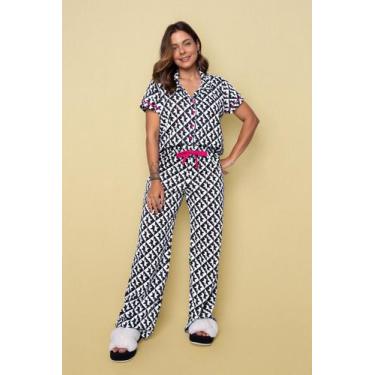 Imagem de Pijama Americano Star Marinho Longo - Pink Dream, GG