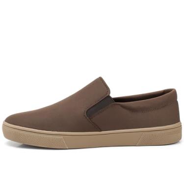 Imagem de Tênis Slip On Masculino Casual Iate Básico Leve Para Trabalho ou Passeio Prático Casual Urbano Calce Fácil (Marrom Café, BR, Adulto, Numérico, 38)