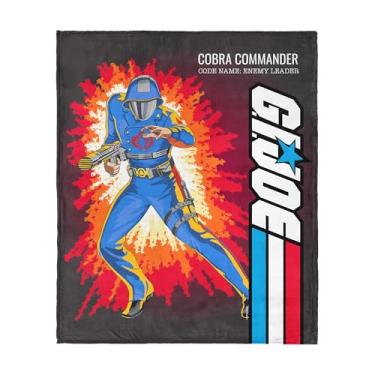 Imagem de G.I. Joe Classic Flashback Cobra Commander Silk Touch Throw, 127 x 152 cm – Cobertor de lã de desenho animado Hasbro, roupa de cama retrô ultramacia para cama ou sofá