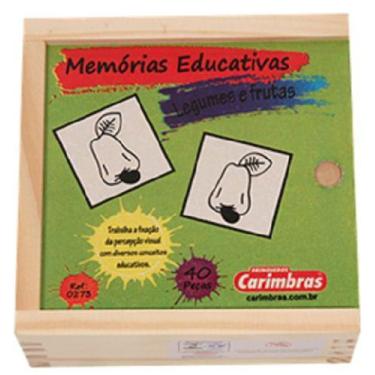 Imagem de Jogo da Memória em Madeira - Legumes e Frutas - CARIMBRAS