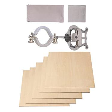 Imagem de Yibuy 6 peças de clipe de partitura de lira de clarinete e folhas de cortiça de madeira de 1,5 mm
