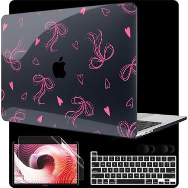 Imagem de MEEgoodo Capa para MacBook Pro 13 polegadas 2022 2021 2020 A2338 M2/M1 A2251 A2289, capa rígida para laptop com teclado e capa de câmera compatível com MacBook Pro de 13 polegadas, laço de fitas