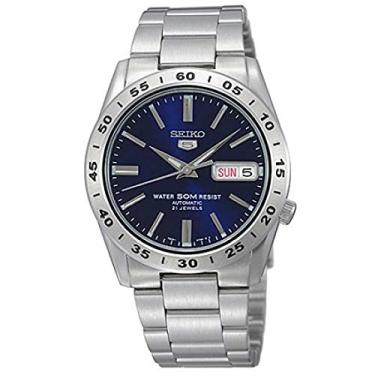 Imagem de Seiko Relógio masculino SNKD99 5 de aço inoxidável com mostrador azul, Branco, Relógio Automático