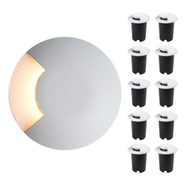 Imagem de Kit 5 Balizador De Chão Led Branco 3k Embutir 1 Facho Ip67