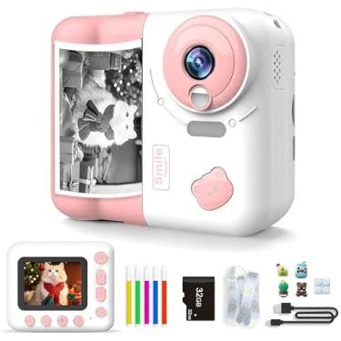 Imagem de Impressão instantânea de câmera infantil, presentes de aniversário de Natal para meninas, meninos, 4, 5, 6, 7, 8, 9, 10, 12 anos, vídeo HD 1080p e câmera instantânea com canetas coloridas para