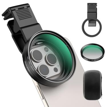 Imagem de APEXEL Filtro Polarizador Circular Cpl De 67 Mm Para Iphone/Dslr, Lente Câmera Iphone 16, 15, 14, 13, 12 Pro Max, Samsung Galaxy, Huawei Com Anel Adaptador, Clipe Universal, Sapata Fria