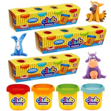 Imagem de Kit 12 Potes Massinhas de Modelar Infantil Lembrança Festa de Aniversário