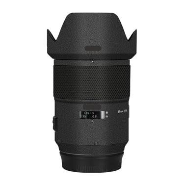 Imagem de Adesivo de câmera antiarranhões com tampa de lente para Tamron SP 35 mm F1.4 adequado para Canon EF Mount película protetora decalque 35 1.4 (couro preto)