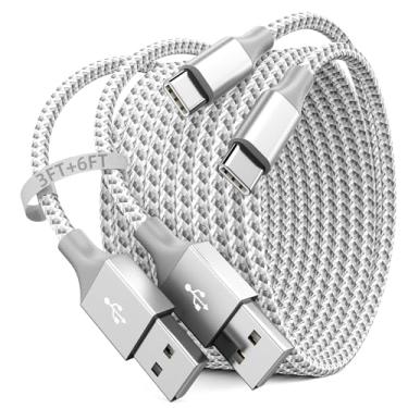 Imagem de Cabo USB para USB C, pacote com 2 (3 pés + 6 pés), cabo Carplay para iPhone 16 15 Pro Max, cabo USB A para carregamento para iPhone 16/15/Pro/Plus/Pro Max para iPad Pro/Mini 6ª geração/Air 4ª/5ª