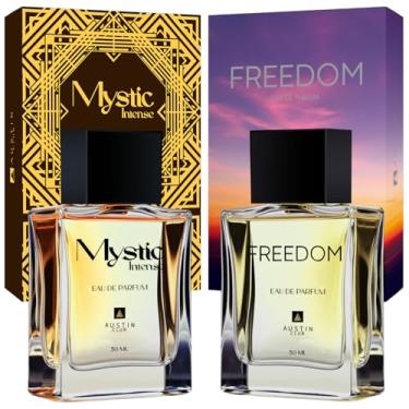Imagem de Perfume Masculino Arabe Kit: Mystic e Freedom Oriental Amadeirado Longa Duração Eau De Parfum 50ml cada