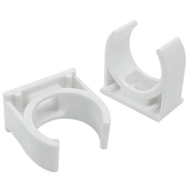 Imagem de BokWin Grampos de tubos de água de PVC em forma de U, pacote com 100, fivelas em forma de U de PVC branco de 3/4 polegadas (20 mm), adequadas para bandejas de TV/tubos/suporte de mangueira, clipes de