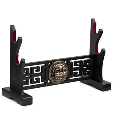 Imagem de Ekkhysis Suporte Para Espada Kylin, Com Gancho Acolchoado De 2 Camadas Katana, Exibição Sabre Luz Tanto, Lâmina Cosplay Samurai, Tanjirou, Armas Demon Slayer (2 Camadas)