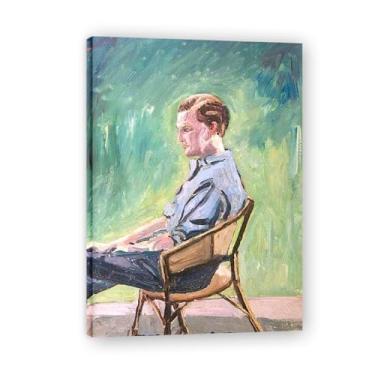 Imagem de Sitting In A Garden Chair John Lavery Irish Realist Portrait & War Scenes Impressão em tela – Arte de parede vintage para casa emoldurada 30 x 42 cm
