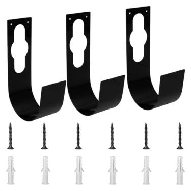 Imagem de Dojreope Gancho de mangueira de jardim MABCIRY com 3 peças, suporte expansível de aço carbono, gancho de metal para torneira de parede para armazenamento de garagem