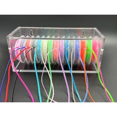 Imagem de Caixa organizadora de corrente elétrica para cintas ortodônticas – Suporte de faixas coloridas de acrílico transparente para fácil acesso e armazenamento organizado (para corrente elétrica)