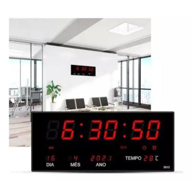 Imagem de Super Relógio Cronometro Calendário Alarme Digital Parede