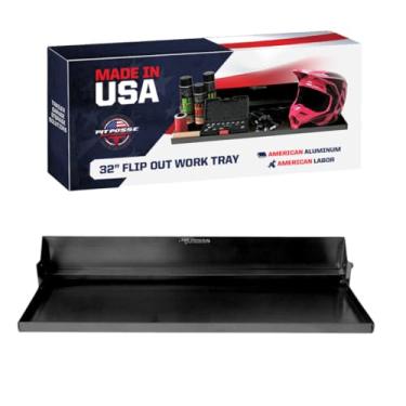 Imagem de Pit Posse Estação de Trabalho Dobrável Bandeja de Alumínio Prateleira Armário Corrida Carro Reboque Enclosed (Preto)