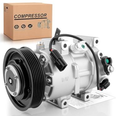 Imagem de Dacall Compressor de ar condicionado AC com embreagem para Hyundai Accent 1.6L (2012-2017), para Kia Rio 1.6L (2012-2017). Compressor A/C substitui 977011R100, 977011W600