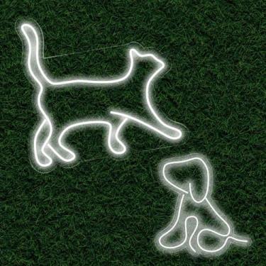 Imagem de Kit Painel Neon Led Cachorro e Gato Pet Shop Amante de Animais - letre