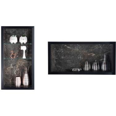 Imagem de Nicho Em Porcelanato Para Banheiro E Nicho com Prateleira De Vidro - K