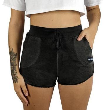 Imagem de Shorts Moletom Feminino Estonado WSS Moon Black - Web Surf Shop - WSS 