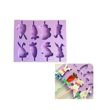 Imagem de L29 Molde de silicone pirulito coelho páscoa diversos para decorar - c