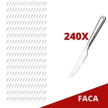Imagem de Kit Restaurante Faca De Reforçada Inox 240 Pçs Bar / Casa - PRATICASA,
