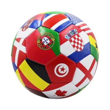 Imagem de Bola De Futebol Impressa Com Bandeira Tamanho 5, PVC 27, Espessada, Bo