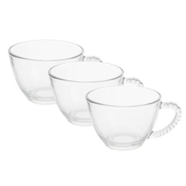 Imagem de Jogo de 3 Xícaras Transparente Bubbly 220ml - Dumiat