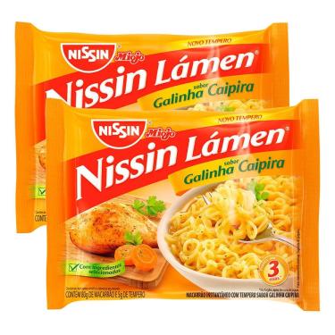 Imagem de Kit 2 Macarrão Instantâneo Nissin Lámen Sabor Galinha Caipira 85g