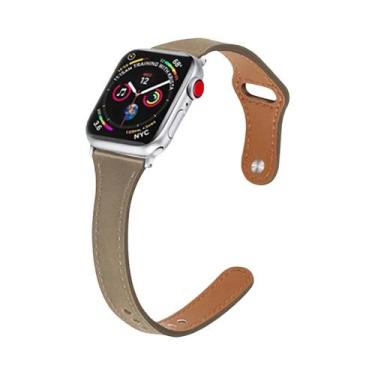 Imagem de Pulseira De Couro Slim Para Apple Watch Feminina Ultra 49mm 8 41mm 45m